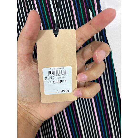 Halogen XS Striped Wide Leg Cropped Pants NWT Nordstrom - Picture 5 of 6